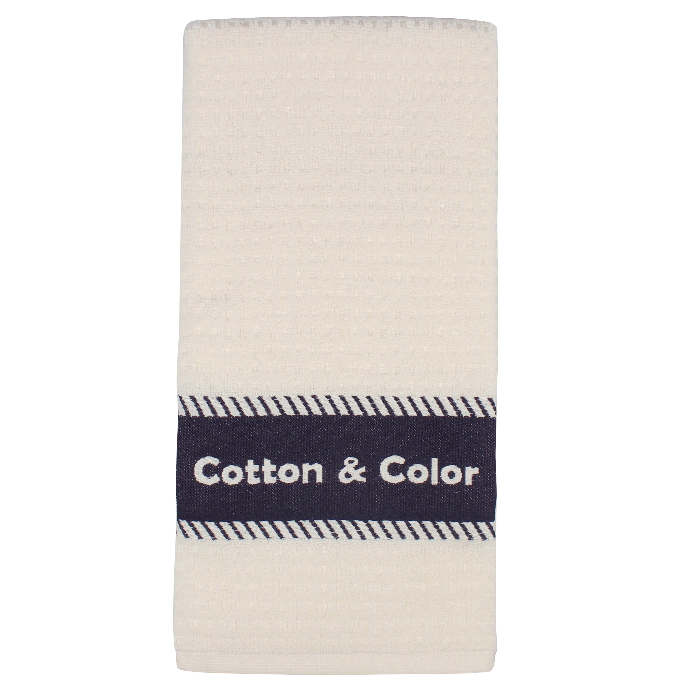 COPPIA Canovaccio in nido d'ape con fascia jacquard tinta unita.
